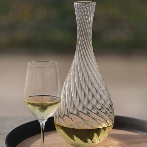 Karafka do białego wina z bawełnianym korkiem ze szkła dmuchanego /L'Atelier du Vin