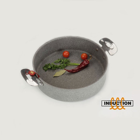 Głęboka, indukcyjna patelnia granitowa, 2 uchwyty, 28 cm, Ballarini PORTOFINO