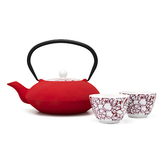 Porcelanowe czarki  do herbaty /czerwone /2 szt. /Yantai  /Bredemeijer