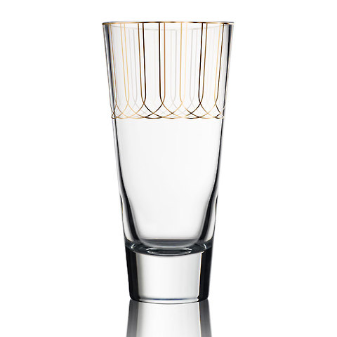 Szklany wazon zdobiony 24 karatowym złotem 30 cm /kolekcja First Gold 004 /Vola