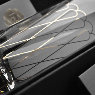 Szklany wazon zdobiony 24 karatowym złotem 26cm /kolekcja First Gold 001 /Vola